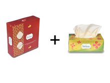 Load image into Gallery viewer, Kosher Bamboo Tissue - Combo Pack - Pure Bamboo Pulp - Napkins (50 Sheets) and Facial Tissue (150 Pulls )
